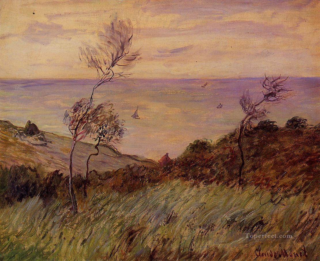 The Cliffs of Varengeville Gust of Wind Claude Monet Oil Paintings